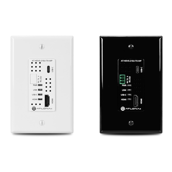 Atlona AT-HDVS-210H-TX-WP Installation Manual
