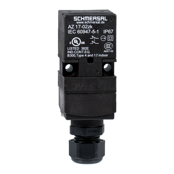 schmersal AZ 17-11ZK Operating Instructions