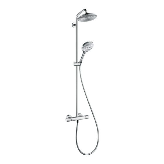 Hans Grohe Raindance S Showerpipe 240 1jet EcoSmart 27116000 Instructions For Use/Assembly Instructions