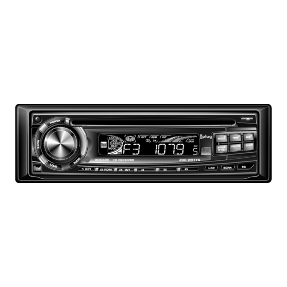 Dual AM/FM/CD RECEIVER with Detach Face XD6320 Installation & Owner's Manual