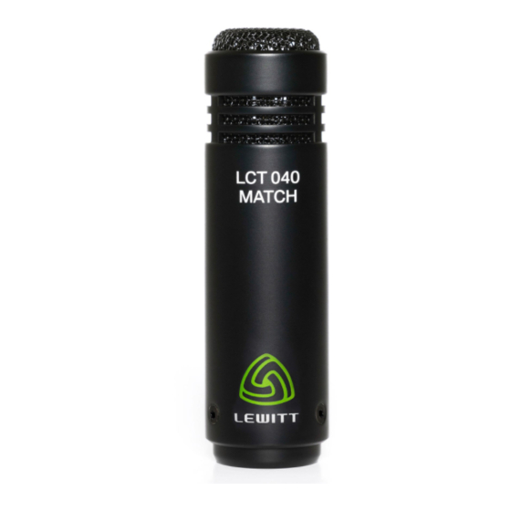 Lewitt LCT 040 MATCH Quick Start Manual