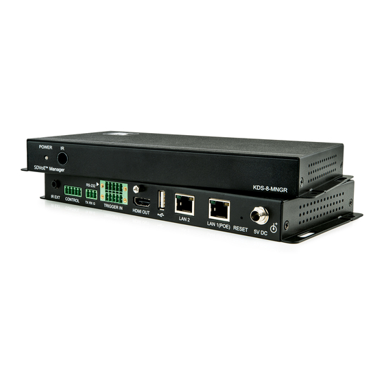 Kramer KDS-8-MNGR Quick Start Manual