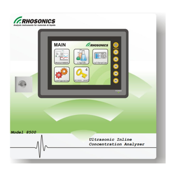 Rhosonics 8500 Manual