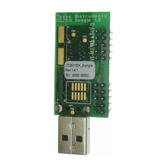 Texas Instruments CC2511 Quick Start Manual