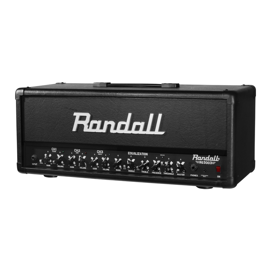 Randall RG3003H - Guitar Amplifier Manual