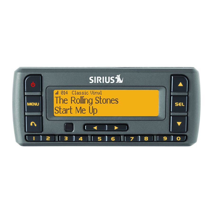Sirius Satellite Radio Satellite Radio Plug-n-Play AM/FM SV3 Manuals