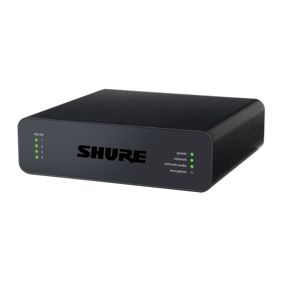 Shure ANI4IN - Audio Network Interface Manual