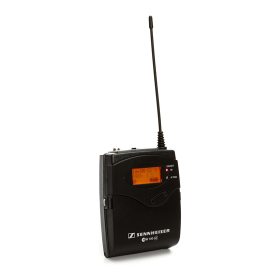 Sennheiser sk100-g3 bodypak transmitter Manuals