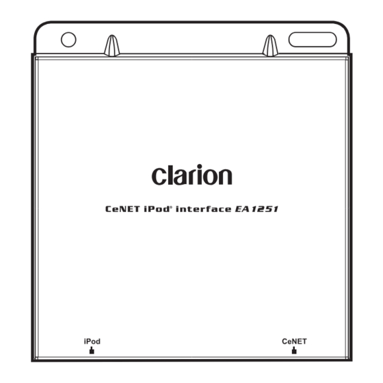 Clarion CeNET iPod EA1251 Owner's Manual