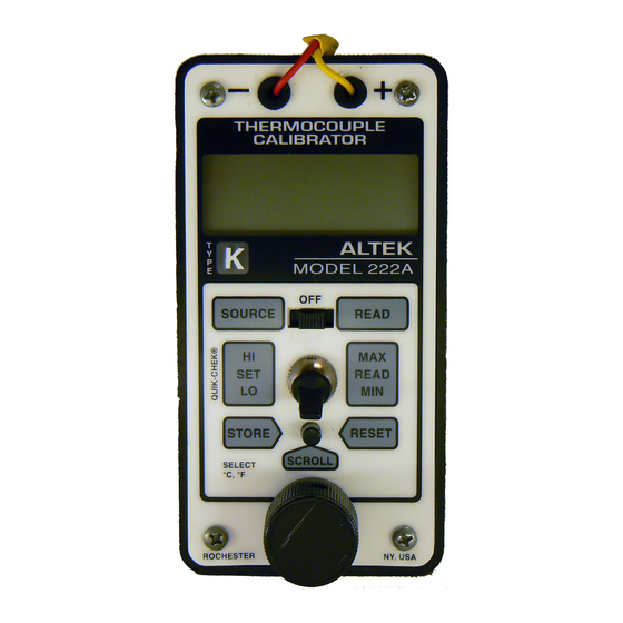 Altek 222A Quick Start Manual