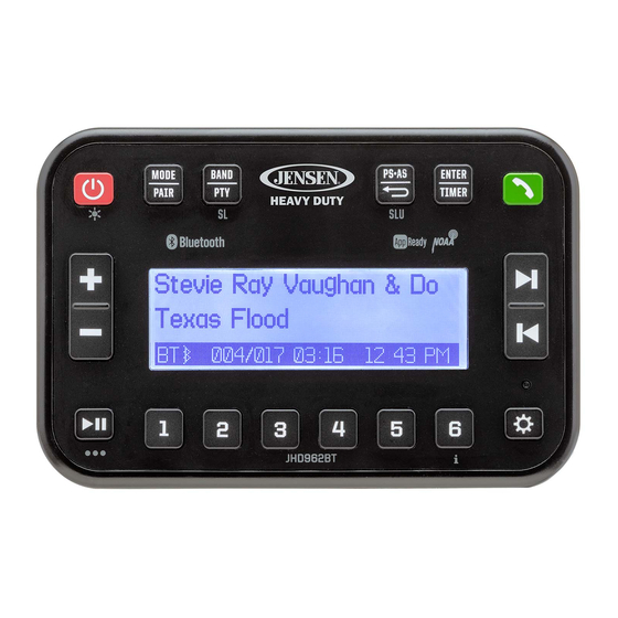 Jensen JHD962BT Installation And Operation Manual