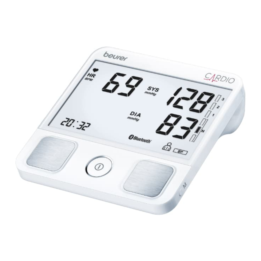 Beurer BM 93 Cardio - Blood pressure monitor with ECG function Manual