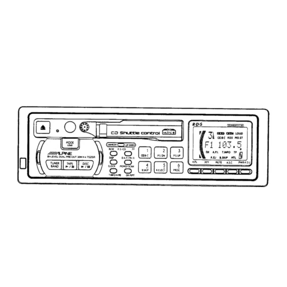 Alpine 7524R Owner's Manual