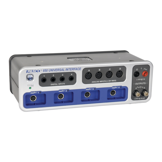 PASCO 850 Universal Interface Product Manual