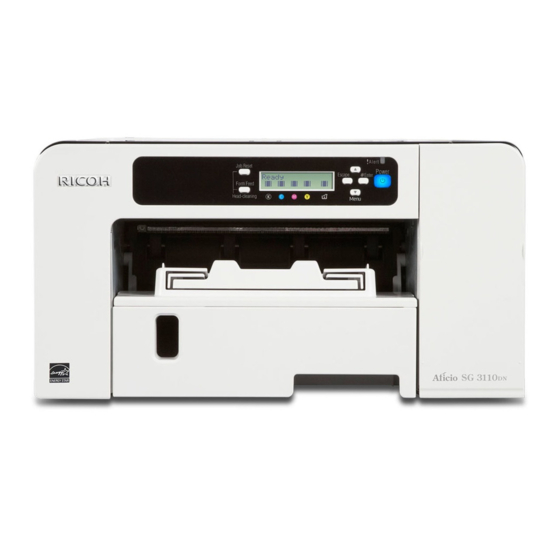 Ricoh GELJET Aficio SG 3110DN Quick Manual