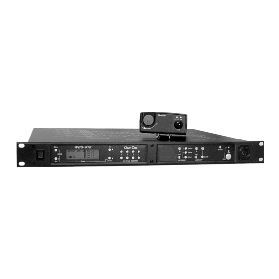 Clear-Com WTR-670 Operating Instructions Manual