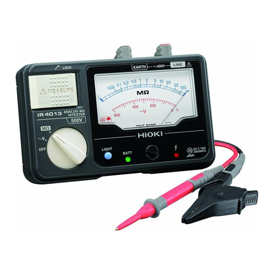 Hioki Analog MO HiTESTER Series Instruction Manual