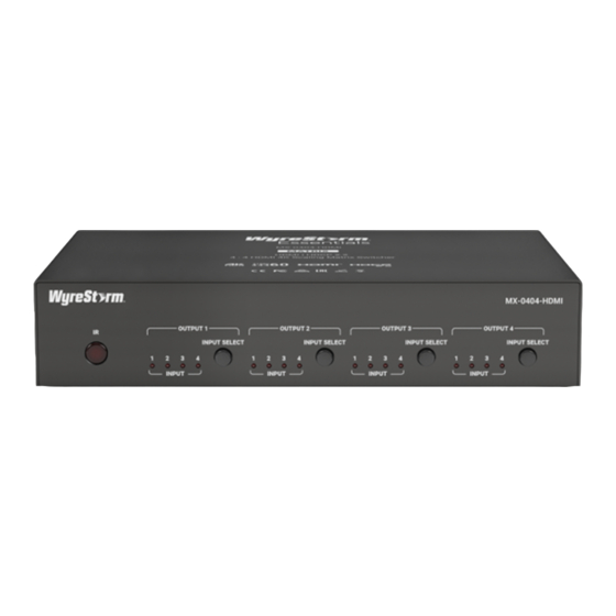 Wyrestorm MX-0404-HDMI Quick Start Manual