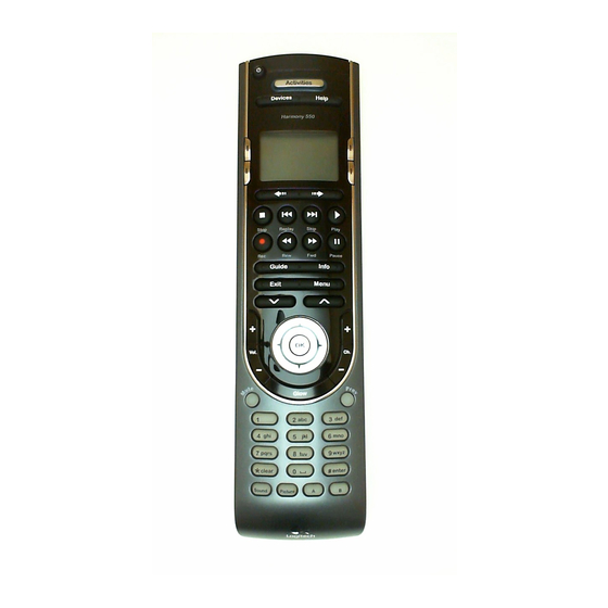 Logitech Harmony 550 - Harmony 550 Universal Remote Installation Manual
