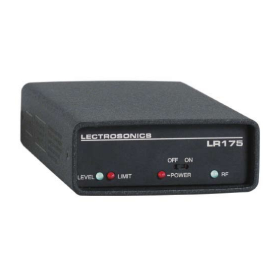 LECTROSONICS LR175 INSTRUCTION MANUAL Pdf Download ManualsLib