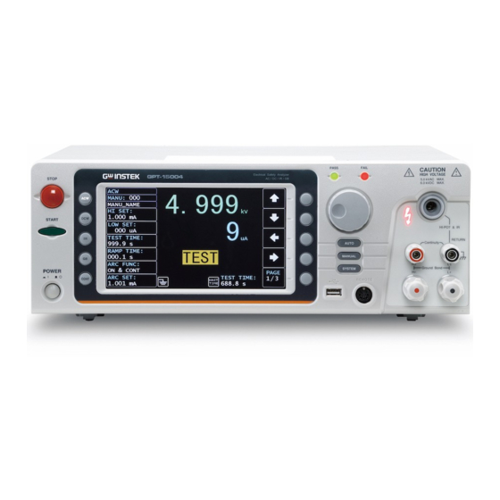 GW Instek GPT-10000 Series Quick Start Manual