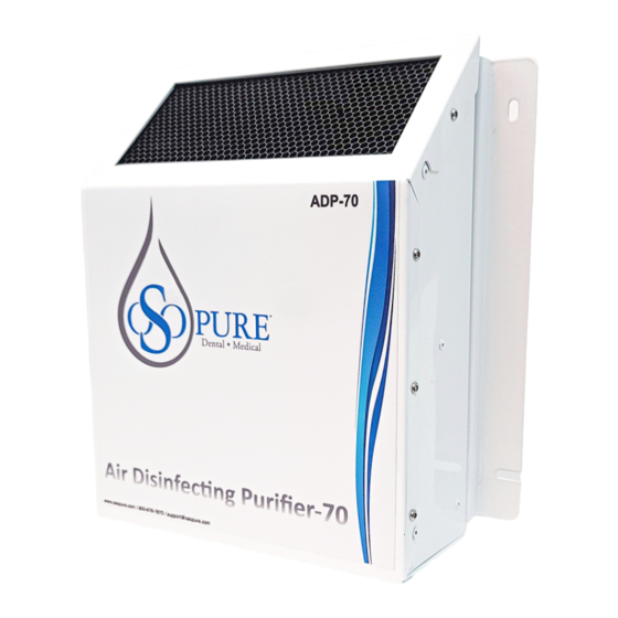 OSO Pure Air Disinfecting Purifier-70 Instruction & Installation Manual