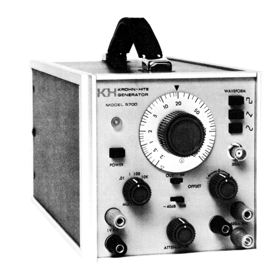 Krohn-Hite S700 Operating And Maintenance Manual