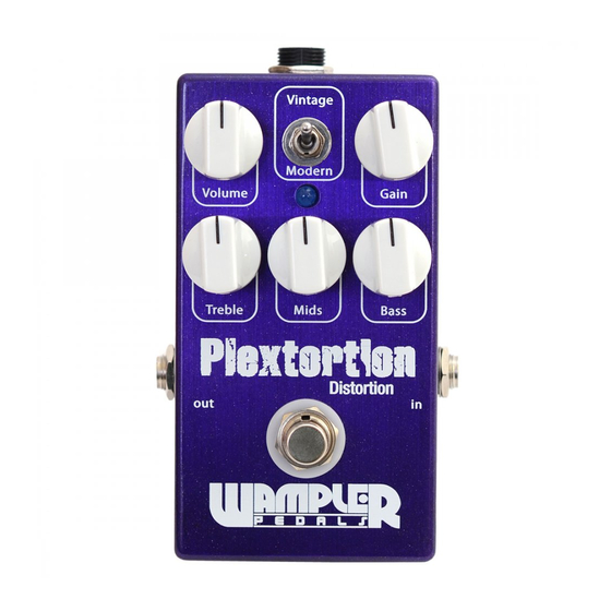 Wampler Plextortion. Distortion Manual