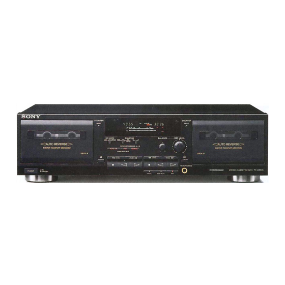Sony TC-WR535 - Dual Cassette Deck Manuals