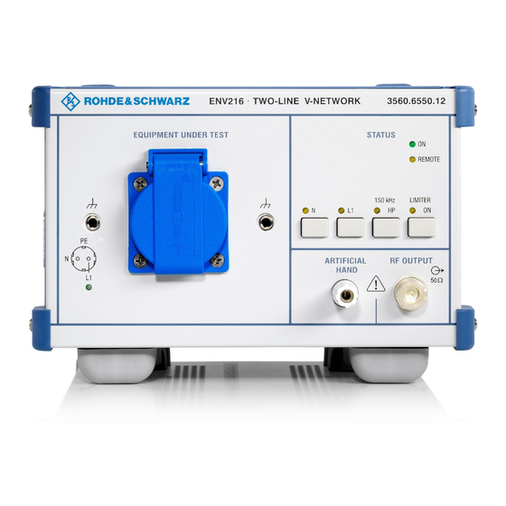 R&S ENV216 Impedance Network Manuals