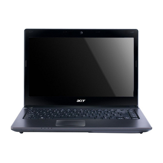 Acer Aspire 4750 Quick Manual