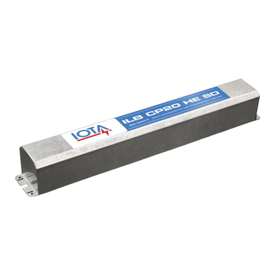 IOTA ILB-CP20-HE-SD-R Instruction Manual