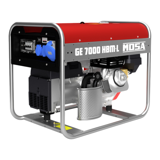 Mosa GE 5000 HBM-L Use And Maintenance Manual