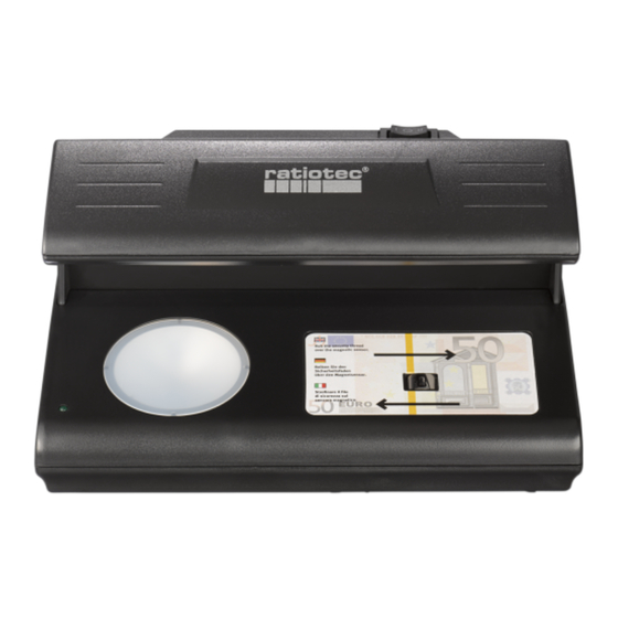 Ratiotec Soldi 185 Counterfeit Detector Manuals