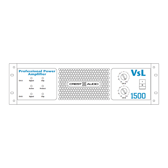 Crest Audio VSL 1500 - TECHNICAL Technical Data
