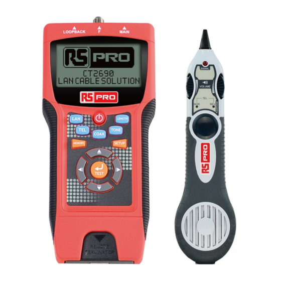 RS Pro CT2690 Network Cable Tester Manuals