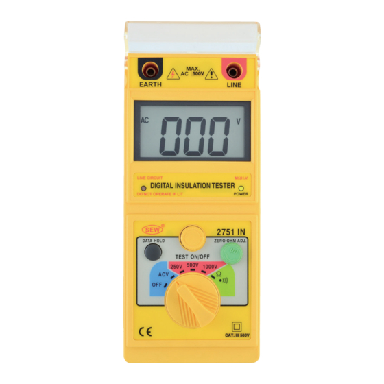 User Manuals: SEW 2751 IN Insulation Tester