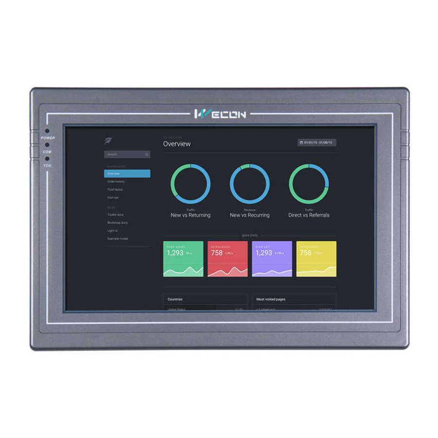 Wecon HMI Series, PI3070, PI3102, PI3102H, PI3102HE, PI8070 Manual
