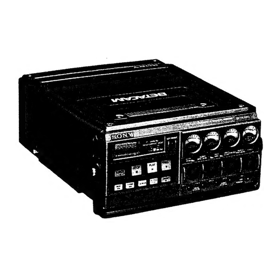 Sony BETACAM SP BVW-35P Operation Manual
