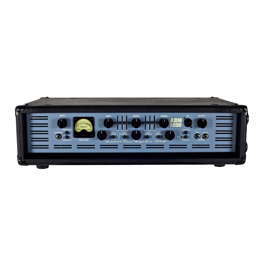 Ashdown Electric Blue 130 Operating Instructions Manual