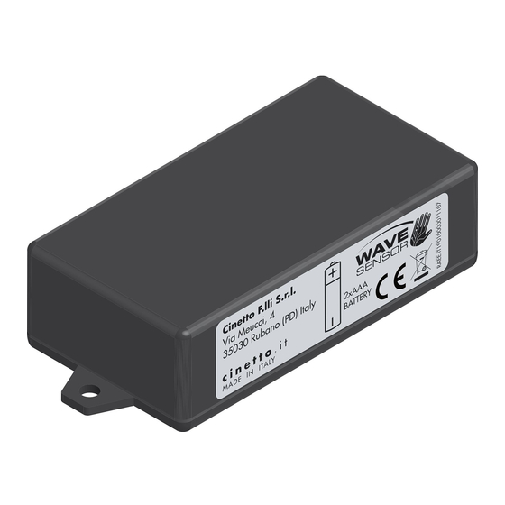 cinetto Wave Sensor Quick Use Manual