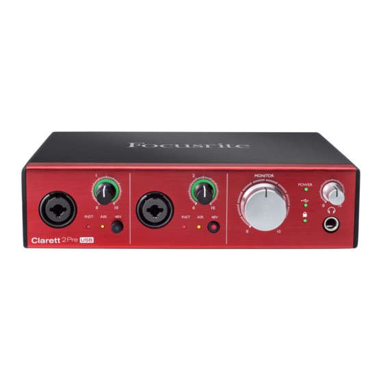 Focusrite Clarett2Pre User Manual