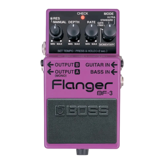 Roland BOSS Flanger BF-3 (T) Pedal Manuals