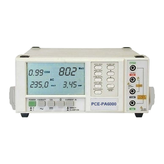 PCE Health and Fitness PCE-PA6000 Operation Manual