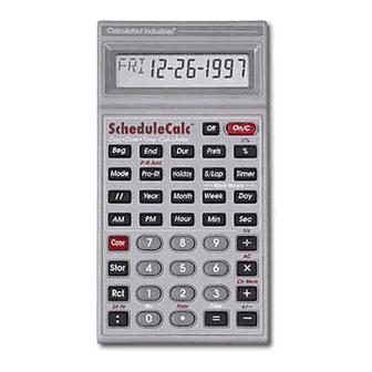 Calculated Industries ScheduleCalc Owner's Manual