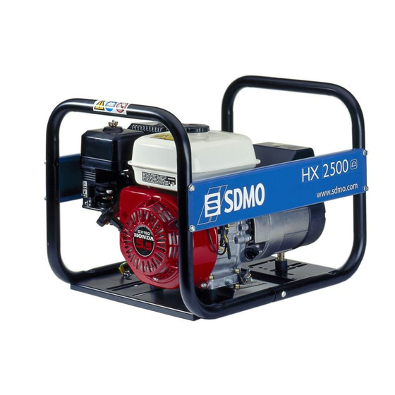 SDMO HX 2500 User And Maintenance Manual