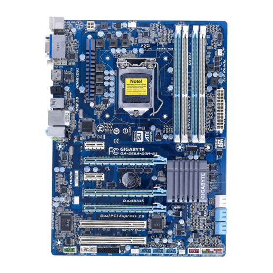 Gigabyte GA-Z68A-D3H-B3 User Manual
