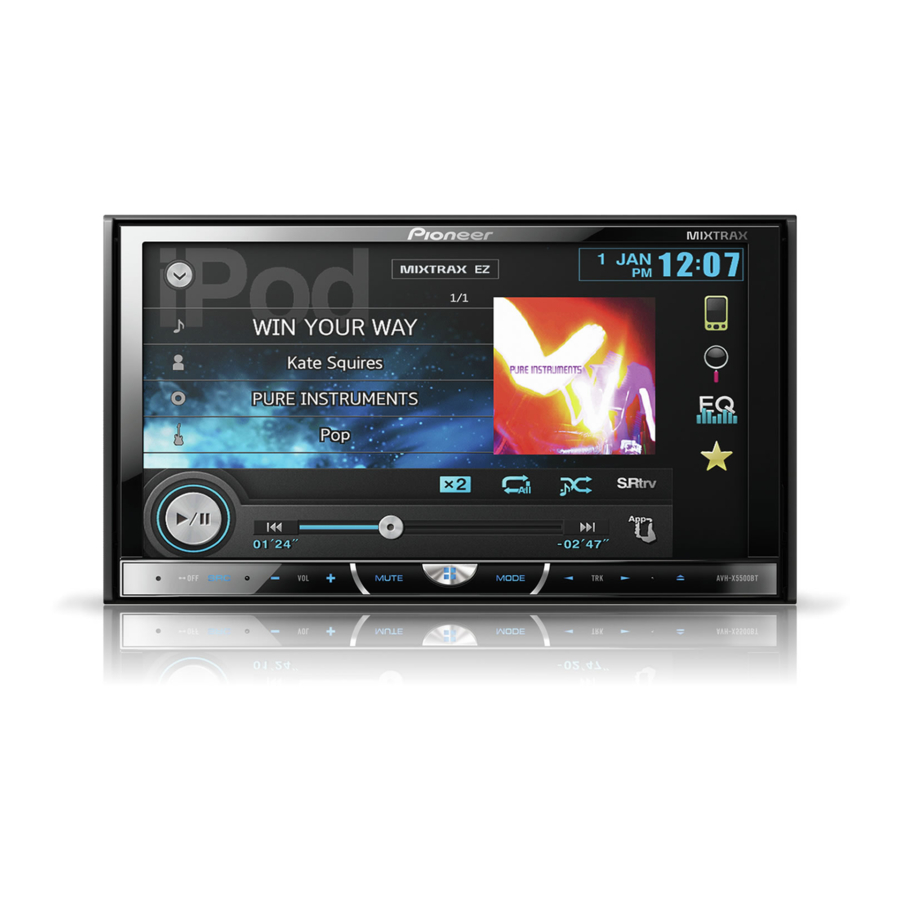 Pioneer AVH-X1590DVD Owner's Manual