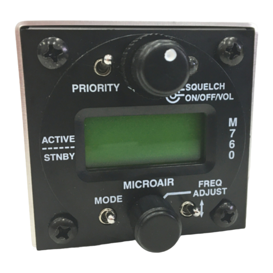 MicroAir Avionics M760 Install & User's Manual