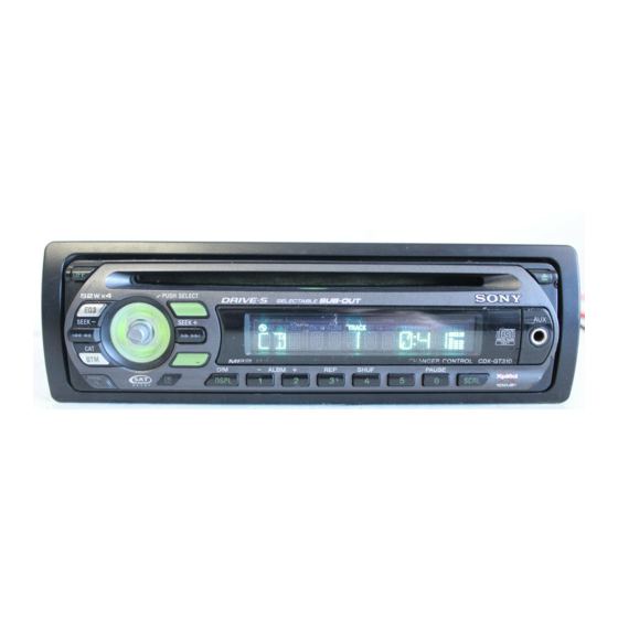 Sony CDX GT310 - Radio / CD Manuals